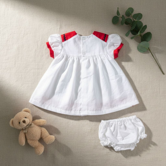 New Baby Girl Dress Set with matching headband underwear size 3 to 6 months - Picture 3 of 3